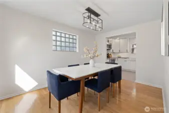 This is a fairly large dining room.