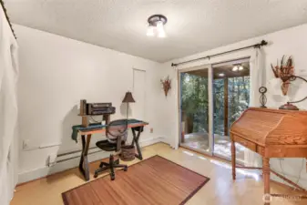 Bedroom 2 - lower level - Currently used as an office, sliding door to access covered patio