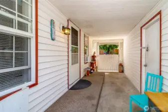 Breeze way between Home and Garage