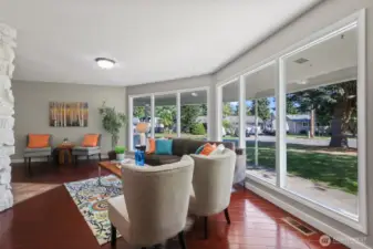 Sitting in the living room with great views of front yard, and surrounding neighborhood.
