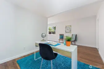 Studio in garage has a private entrance. This space has many options for use.