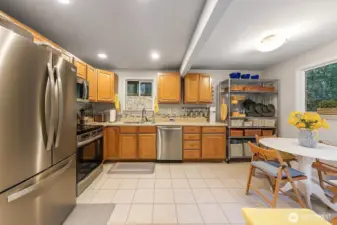 The range and dishwasher are new, not blue.