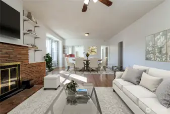 Living Room/ Dining Room - Virtually Staged