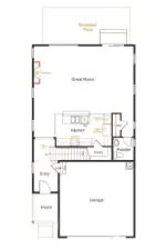 Floor 1 layout with added features