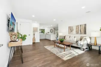 Spacious Living Room with Hardwood Flooring