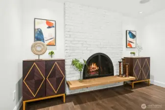 Wood burning fireplace