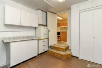 Utility room provides abundant closet storage space and easily accessible.