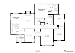 Floorplan for this 3 bedroom, 2 bathroom rambler in Kent