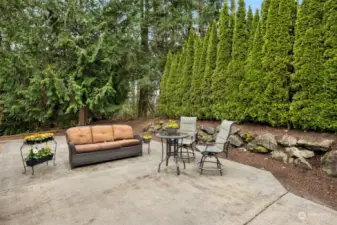 Patio runs the length of the home.  Great entertainment space.  Door opens from kitchen to patio