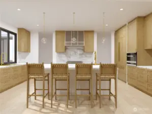 Another rendering angle of the kitchen.