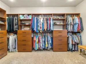 Extra large primary bdrm closet