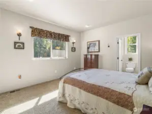 Sun-filled guest bedroom