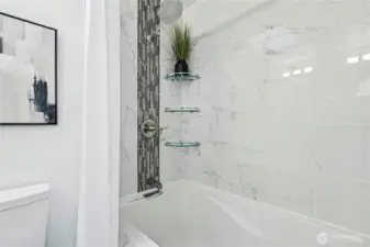 Custom spa like tiling in the bathroom