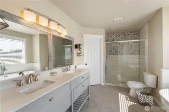 Fully updated bath off of Primary