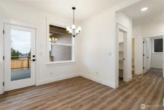 Dining area adjacent to private deck