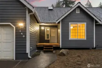 Newly remodeled front deck and new front door