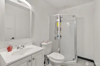 3/4 bath servicing Bedrooms 1 & 2