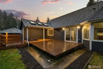 Update rear deck with covered hot tub
