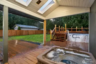 Backyard view from hot tub