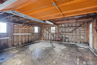 Inside of 2 car garage