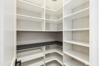 Custom walk in pantry.