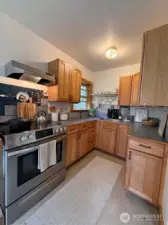 Lovely kitchen opens into the living room