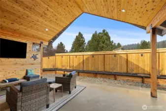 The home offers three distinct outdoor living spaces, including a covered media area that’s perfect for Seahawks Sundays and year-round entertaining.