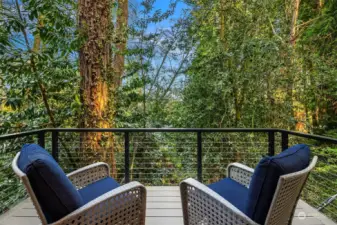 Wonderful deck looking toward Murden Cove.