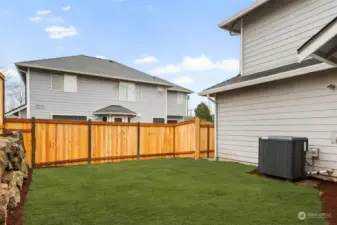 Spacious fenced yard