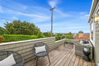 The front deck offers a private retreat to recharge and drink your morning coffee or evening martini!