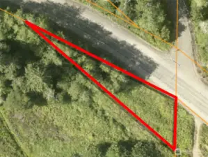 Overhead view with approximate boundaries in red.