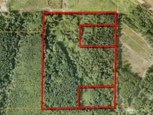 Overhead view with approximate boundaries in red.