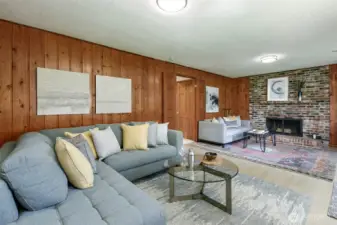 Lower Level Family Room with Fireplace
