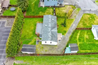 Birds eye view of the home off of the cul de sac, tucked away and private