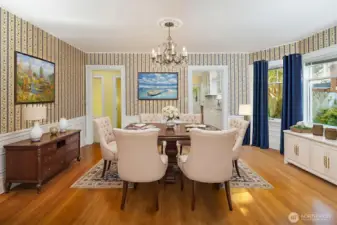 Dining room enjoys beautiful southern light