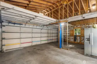 Large 2 car garage off alley with lofted storage!
