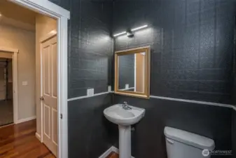 Half bath off the garage and the kitchen.