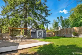 Huge, peaceful, private backyard with patio off of dining room area