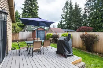 In the fenced backyard, you'll discover privacy and the perfect entertaining space.