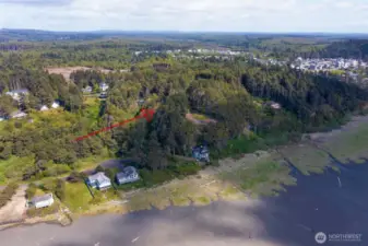 Walk to Seabrook (shown in the upper right) for restaurants, events and shopping.  Your neighborhood private beach access is just steps away from your lot.