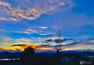 Sunset views towards the Olympics