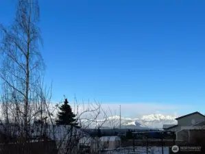 Views of snowcapped Olympics.