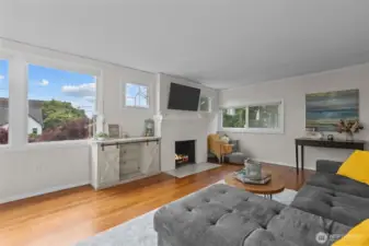 Wood burning fireplace