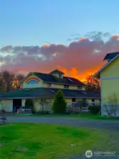 small barn sunset