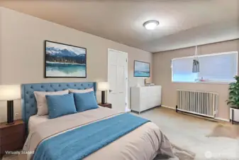 Virtually staged bedroom
