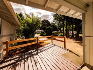 GOOD SIZED DECK OFF FRONT PORCH