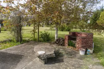 FIREPIT NEAR ORCHARD AND GARDEN SHED