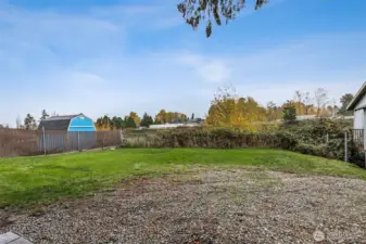 Big, level back yard.