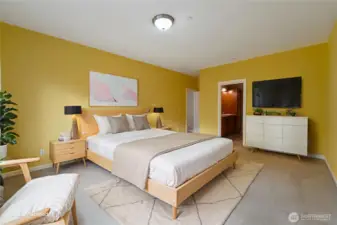 Primary Bedroom virtually staged