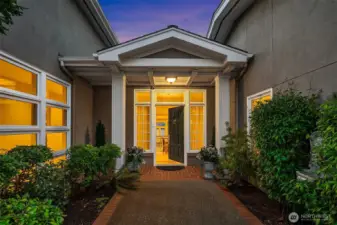 Warm and welcoming  entryway.
